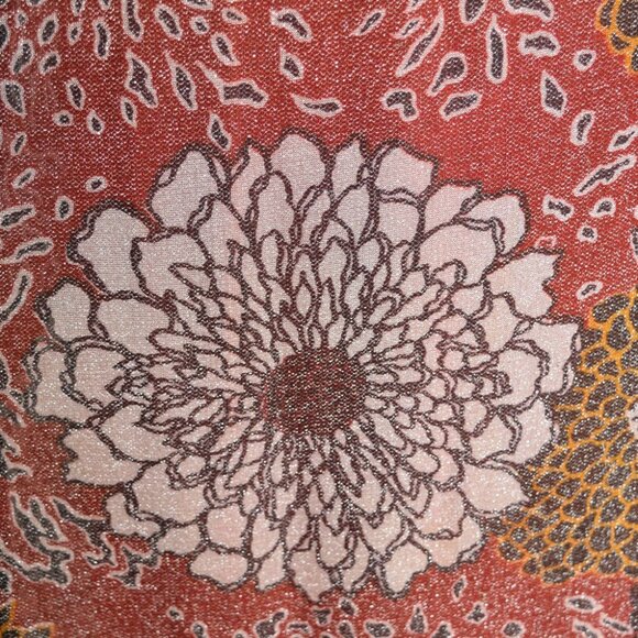 vintage 70s sun dress metallic floral mum print hippie boho sparkle maxi S M - Picture 4 of 7